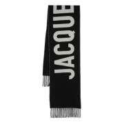 Jacquemus Lyxigt Virgin-Wool Halsduk med Logotyp Black, Herr