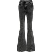 Mugler Svart Tvättad Denim Byxor Gray, Dam