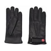 Kiton Svarta Läderhandskar Full-Finger Design Black, Herr