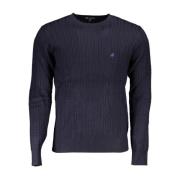 U.s. Polo Assn. Blå Crew Neck Sweater med Broderi Blue, Herr