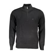 U.s. Polo Assn. Broderad Half Zip Sweater Black, Herr