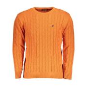 U.s. Polo Assn. Twisted Logo Sweater Orange Broderi Orange, Herr