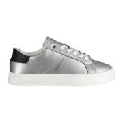 Calvin Klein Sportiga silver snörskor med kontrastsula Gray, Dam