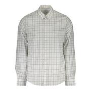 Calvin Klein Slim Fit Vit Bomullsskjorta med Italiensk Krage White, He...