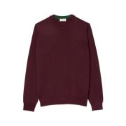 Lacoste Merinoull Rund Hals Pullover Red, Herr