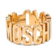 Moschino Guld Logodetalj Mässing Smycken Yellow, Dam