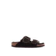 Birkenstock Shearling Arizona Slides Green, Herr