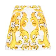 Dolce & Gabbana Gula Maiolica Bomullsshorts Yellow, Dam