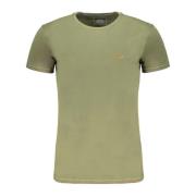 Aeronautica Militare Grön kortärmad herr T-shirt med logotyptryck Gree...