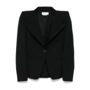 Alexander McQueen Svart Kavalleri Twill Jacka Black, Dam