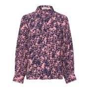 Soaked in Luxury Elegant Blus med Färgstarkt Tryck Pink, Dam