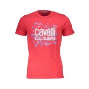 Cavalli Class Röd Bomull Tryck Logo T-shirt Red, Herr