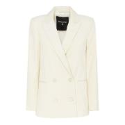 Patrizia Pepe Klassisk Kräm Blazer Dubbelknäppning Design Beige, Dam