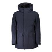 Woolrich Blå Huva Jacka med Logotyp Blue, Herr