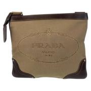 Prada Vintage Pre-owned Canvas prada-vskor Beige, Dam