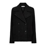 Designers Remix Svart Ull Pea Coat Black, Dam