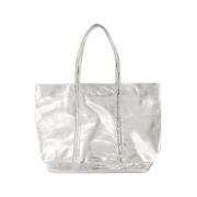 Vanessa Bruno Paljett Shopper Väska - Läder - Silver Gray, Dam