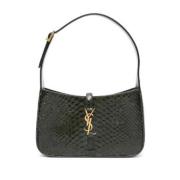 Saint Laurent Grön Python Axelväska Black, Dam