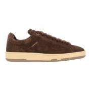 Lanvin Mocka Rundtå Sneakers Brun Bordeaux Brown, Herr