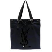 Yves Saint Laurent Vintage Pre-owned Canvas axelremsvskor Black, Dam