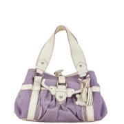 Celine Vintage Pre-owned Canvas handvskor Purple, Dam