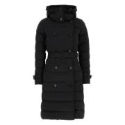 Burberry Svart Dun Trenchcoat Black, Dam