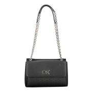 Calvin Klein Svart Axelväska med Kedjehandtag Black, Dam