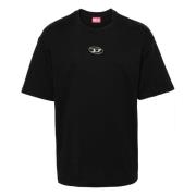 Diesel Svart Boxy T-shirt Front Oval Black, Herr