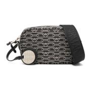 Emporio Armani Logo Print Crossbody Väska Black, Dam