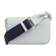 Emporio Armani Vegansk läderhamrad textur silverdetaljer crossbodyväsk...