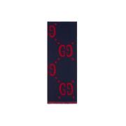 Gucci GG Jacquard Ull Silke Scarf Blue, Herr