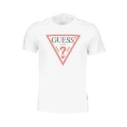 Guess Vit Logo Print Slim Fit Tee White, Herr