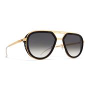 Mykita Cypress Solglasögon Svart Guld Polariserad Yellow, Dam