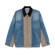 Stella McCartney Blå Denim Tweed Kappa Blue, Dam