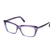 Tom Ford Blå Block Glasögonbågar Transparent Lila Purple, Unisex