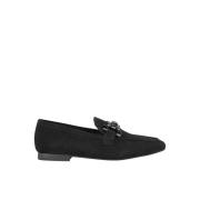 Alma EN Pena Rhinestone Stirrup Moccasin Flat Sko Black, Dam