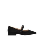 ALMA EN PENA Ballerinaskor med strassrem Black, Dam