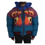 Dolce & Gabbana Multifärgad Fjäril Huva Pufferjacka Multicolor, Herr