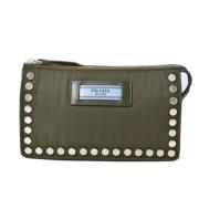 Prada Vintage Pre-owned Canvas handvskor Green, Dam