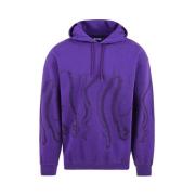 Octopus Herrhoodie med konturdesign Purple, Herr