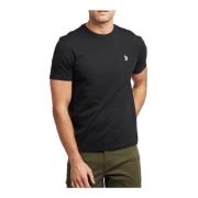 U.s. Polo Assn. Broderad Logotyp Bomull T-shirt Svart Black, Herr