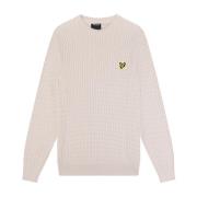 Lyle & Scott Cable Crew Neck Jumper Beige, Herr