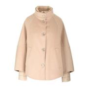 Moorer Lyxig Ull Cashmere Kappa Beige, Dam