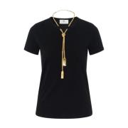 Elisabetta Franchi Casual Bomull T-shirt för Kvinnor Black, Dam