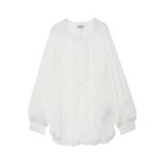 Zadig & Voltaire Vit blus med blanka ränder White, Dam