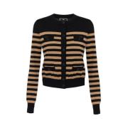 Elisabetta Franchi Stilfull Stickad Topp Black, Dam