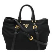 Prada Vintage Pre-owned Tyg totevskor Black, Dam