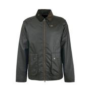 Barbour Kort vaxjacka med tartanfoder Green, Herr