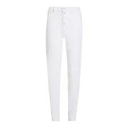 Calvin Klein Jeans Hög Midja Vit Denim Mom Jeans White, Dam