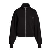 Calvin Klein Jeans Svart Zip-T Sweatshirt med Applique Black, Dam